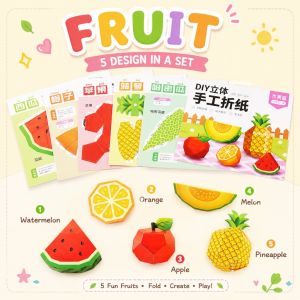 ✨💖 3D Craft Kit l Kids Fold Paper Art l Vehicle Occupation Fruits Fan Trucks Fire Engine Children Day Gifts Goodie Bag