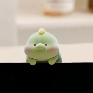DAWEIF Panda Dog Computer Monitor Decoration Desk Ornament Flocking Center Console Doll Dashboard Computer Display Screen Animal Model Monitor Screen