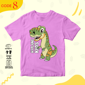 Baju Kaos Distro Motif Dino Roar Anak Laki Laki Kartun Dinosaurus T-rex Cowok Lucu Umur 1 - 10 Tahun