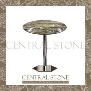 CENTRAL STONE Italian Natural Marble Coffee Side Table Dia50cm -Venice Brown