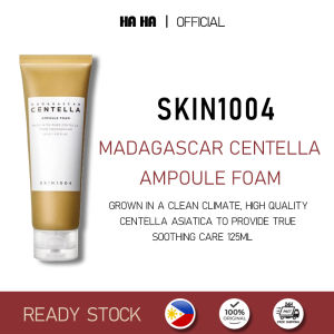 SKIN1004 125ml Madagascar Centella Cleansing Foam with Hyaluronic Acid - Gentle pH-Balanced Face Wash for Sensitive Skin - Hydrating Soft Bubble Formula - Korean Vegan & Cruelty-Free