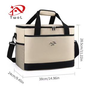 TwoL Shop Stock no.225,1pcs Insulated Cooler Bag with straps and zipper for outdoor picnics