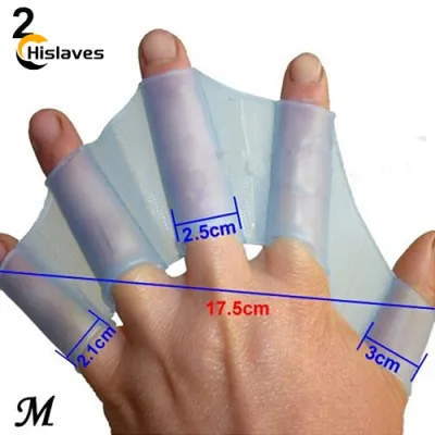 Swimming Finger Webbed Gloves Silicone Flippers Fins Paddle Frog Hand Accessory