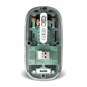 OneSOS Mouse Wireless SB 303 Mouse Wireless Bluetooth Gaming + 2.4Ghz Silent Click Mouse Laptop Rechargeable Type-C Fast Charging 2400DPI With Receiver USB