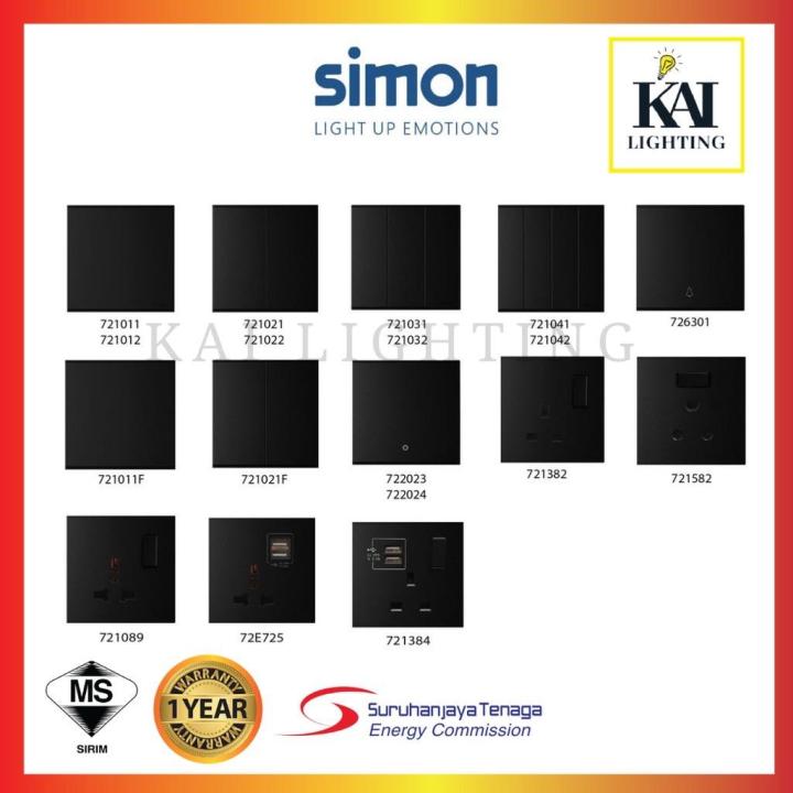 Simon E6 Series Black Switch / Switches & Socket Outlet White SIRIM ...