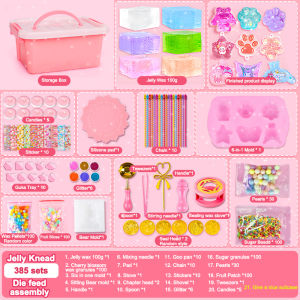 Jelly Wax Kneading Fun DIY Kit Cat Paw Toy Set Guka Stress Relief Wax Seal Material for Girls