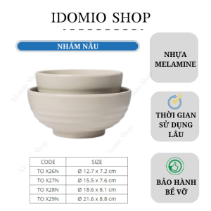 Tô Nhựa Melamine Nhám Màu Nâu Loại Dày
