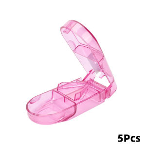 Portable Pill Cutter for Small Tablet Transparent Medicine Cutter Storage Box Pill Splitter