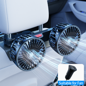 OATSBASF Car Back Rear Seat Headrest 5V/2A USB Fan Air Cooling Fan 3 Speed Wind For Car Van Truck Kipas Kereta Home