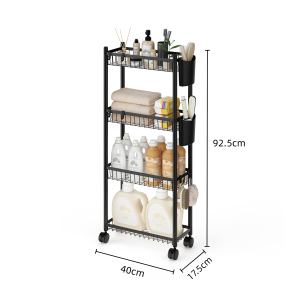 Bathroom Storage Shelf Square & Narrow Gap Design Space-Saving Easy Storage Rack for Kitchen Bathroom