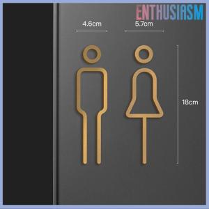 【Enthusiasm】🌟🌟【Hot Sale】🎈 Black Color Toilet Sign Plate Brass Wash Room Door Wall Label Sticker Wc Holder Signage Board