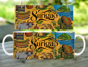 * 1 PC MUG WITH BOX * SURIGAO DESIGN Mug Souvenir 11oz with box