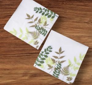 Party Napkin / Serviette (Paper) - Colour Floral Leaves Print [NSP003]