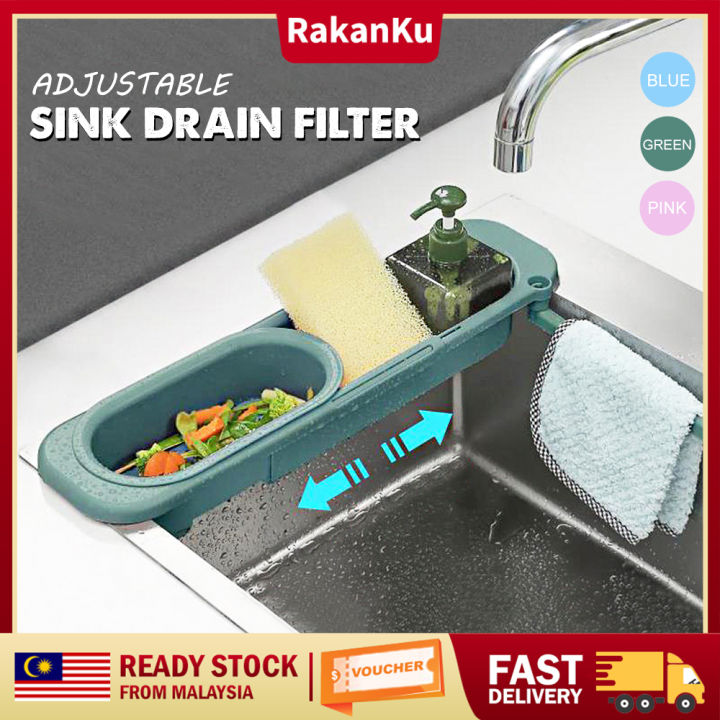 RakanKu MALAYSIA Drain Rack Sink Filter Washing Dish Rag Storage ...