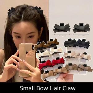 2pcs/set Small Double-layer Satin Bow Hairpin for Women Girls Korean Sweet Black Red Bangs Hair Claw Hair Pins Hair Accessories H260729