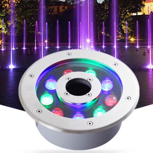 12V/24V IP68 RGB LED Underwater Light Waterproof Swimming Pool Garden Fountain Pool Lighting Spotlight Decor 12w 18w with 2M cable