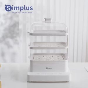 Simplus Electric Food Steamer  3-Tier 14L Capacity  1200W Power  24hrs Reservation  1hr Auto Keep Wa DZEG003