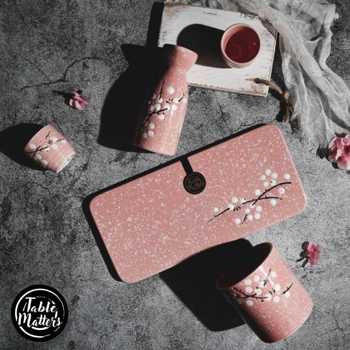 Table Matters Tokkuri Pink Sake Set Collection Sake Bottle Sake