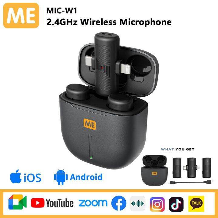 ME MIC W1 Plug and Play Wireless Lavalier Microphones for Type C