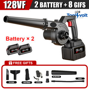 ToolVolt 2 In1 Cordless Air Blower & Vacuum Cleaner 128VF/1200W Blowing Dust Collecting For Home and Car
