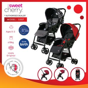 [SUPER JIMAT]- SWEET CHERRY AKIRA STROLLER S507 / COMPACT STROLER S 507 / FACING STROLLER / BABY TRAVELLER RINGAN & JIMAT RUANG / MULTIPLE RECLINE + FREEGIFT Babygirl Stroller - Lazada