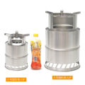 Outdoor wood stove portable folding boiling water stove stainless steel camping picnic stove outdoor charcoal stove. 