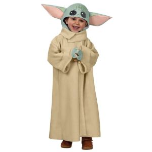 Fast Shipping Halloween StarWars Mandalorian Yoda Baby Costume Set Childrens Birthday Gift Carnival Party Christmas Cosplay 3-10 Years