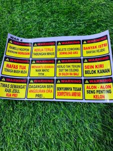 Stiker Pack Kata Kata Warning Caution Lucu Racing Sticker Setiker Pack Vinyl Hologram Anti Luntur