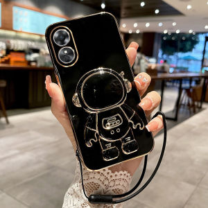 Phone Case For OPPO A6 A6X A6T A5X A18 A38 A3 A5 Pro A3X A60 A58 A78 A17 A17K A79 A98 Reno 8T 5G Luxury Camera Case Soft Shockproof Bumper Astronaut Case Back Cover