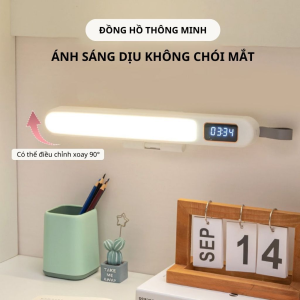 Đèn đọc sách LED gắn tường có cổng USB sạc điều khiển từ xa đồng hồ đính kèm 3 chế độ độ sáng điều chỉnh được