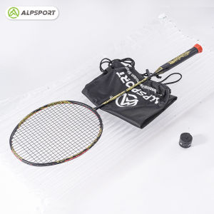 ALP TAJ 4U 35Lbs 7mm G5 Powerful Excalibur Golden Dragon Badminton Racket With Secondary Reinforced Full Carbon Fiber Reket Pro Offensive Single Training Raket With Gift Box