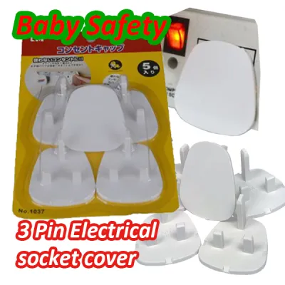 Baby Safety POWER SOCKET COVER suitable for Singapore 3 Pin Power socket (2 packs with 5 pcs per pack).