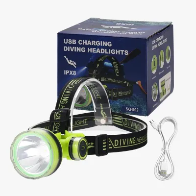 Diving Headlight Led Head-mounted Rechargeable Underwater Lighting Waterproof Searchlight Diving Headlamp