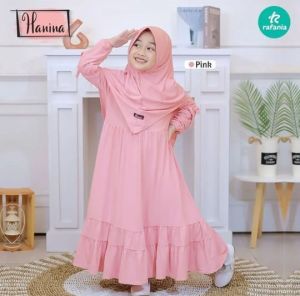 Gamis Anak Terbaru/Gamis Set Khimar Anak Umur 4-9 tahun Bahan Rayon Premium