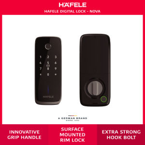 Hafele Nova Rim Digital Door Lock | Bluetooth App Access | Free Installation | 2+1 Year Warranty