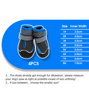 HamshMoc Dog Shoes Pigskin Lining Anti Slip Sole Reflective Design Breathable For All Breeds