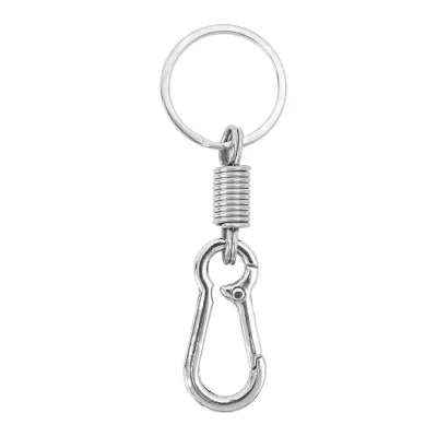 10pcs Retractable Spring Key Chain Key Carabiner Hook Metal Flat Key Rings Stainless Steel Gourd Buckle Carabiner Keychain Waist Belt Clip Keyring