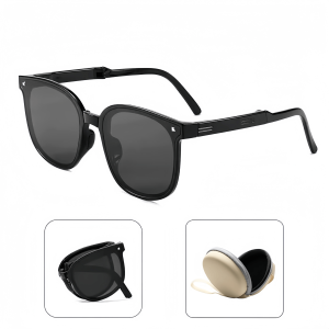 Korean Style Foldable Sunglasses Cermin Mata Hitam Lipat Elegant Pelindung UV Percuma Kotak Uniseks