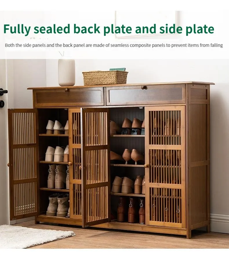 Ready stock）Shoe Cabinet Wood Shoerack Organizer Large Shoes