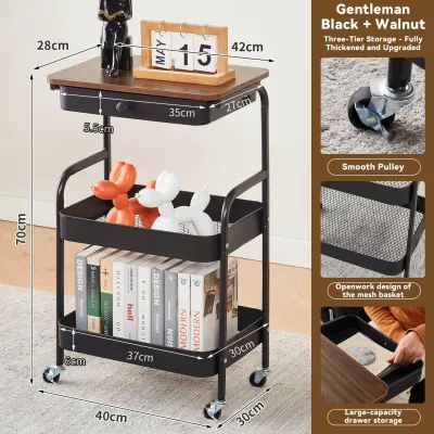 Nearra Room Table Trolley Cart Mobile Organizer with Storage and Learn Desk Function Durable