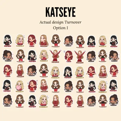 50pcs/Set Cute KATSYE Sticker Fan art Sticker KATSEYE Stickers
