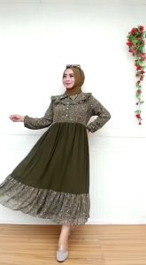 MIDI DRESS TERBARU SERUT MOTIF PREMIUM ALL SIZE FIT TO XL REAL PICT