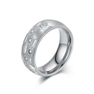 Kemstone Football Fan Titanium Steel Ring Souvenir Jewelry Gift Mens Rings
