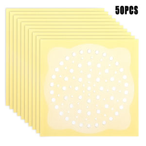 50pcs Disposable Floor Drain Stickers Kitchen Bathroom Sewer Anti-Blocking Filter Hair Stopper Non-Woven Home Cleaning Supplies