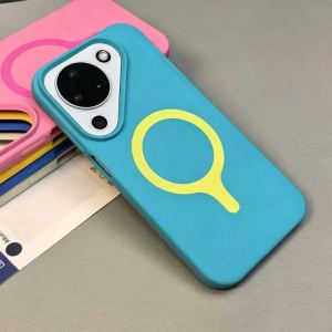 Magnetic Soft Silicone For Magsafe Case For Huawei Pura 90 80 70 Mate 80 70 60 Pro Max Plus Matte Dopamine Neon Color Cover Capa