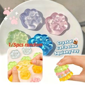 1/5PCS Taba Squishy Cat Paw Kawaii Cat Paw Sticky Squeeze Toys Squishy Stress Relief Toys Kids