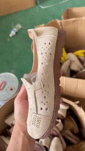 [Free Shipping] 2026 Autumn New Model Matte Soft Leather Soft Sole Slip-On Round-Toe Perforated Womens Shoes