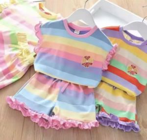 SETELAN REMPEL PELANGI/SETELAN ANAK PEREMPUAN USIA 1-5 TAHUN/SETELAN ANAK TERMURAH DAN TERLARIS