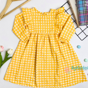 ByKiddos - Gamis Anak Perempuan Lengan Ruffle Lokal / Dress Anak Perempuan / Pakaian Anak Perempuan Cantik Gaya Feminim