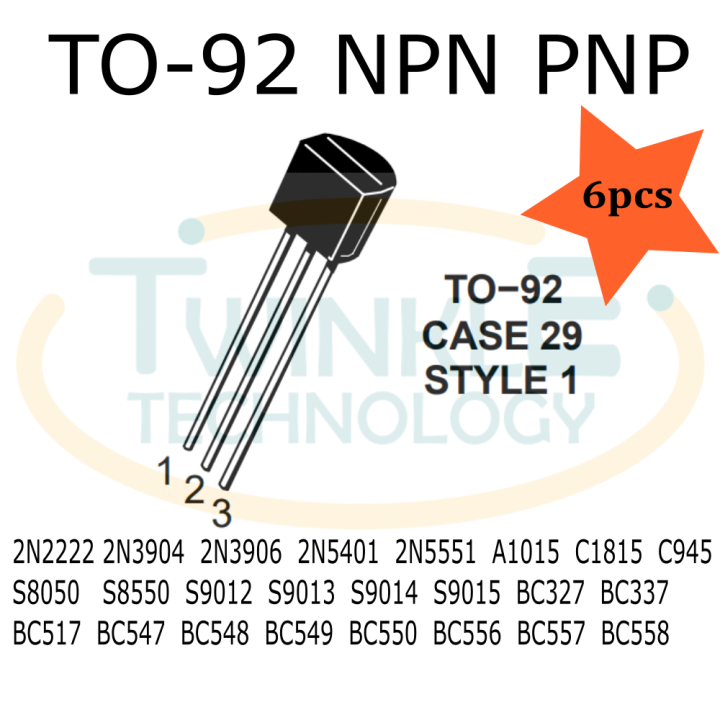 Bipolar Transistor NPN PNP Series BJT Diode 2N2222 2N3904 2N3906 BC547 BC6546 BC548 BC549 A1015